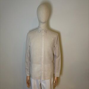 Express Men's Ecru Linen-Cotton Shirt - TV Show Wardrobe - Small